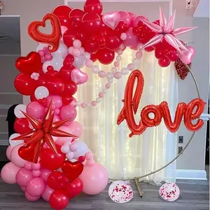 Valentine's Day Red Heart Pink Balloon Garland Arch Kit, Love  Balloons  Valentines Day Party Decor for Wedding Anniversary Valentines Birthday Party Supplies Thick