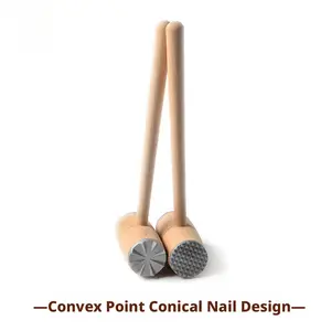SongTai Solid Wood Meat Tenderizer, Kitchen Aluminum Nail Beef Hammer, Double-Sided Meat Pounder