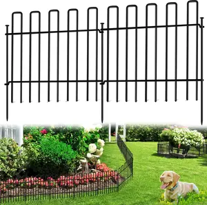 26 Panels No Dig  Barrier Fence, 13in(H) x 37ft(L) Garden Edging Border Fencing, Rustproof Metal Stakes Decorative Garden Fence,  Digging  Fencing Barrier for Outdoor, Yard, Patio