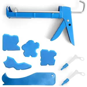 Caulk  Kit Smooths No-drip  Caulking  and Caulking Tools, Sealant Tools Grout Scraper For Kitchen Bathroom Sink Joint,With  Box Works 10OZ Tubes blue