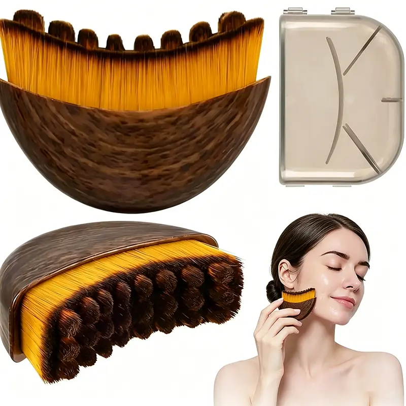 2PCS Face Sculpting Massage Brush - Jawline Cheek Contouring Tool Ergonomic Design for Lymphatic Drainage Daily Facial Massage