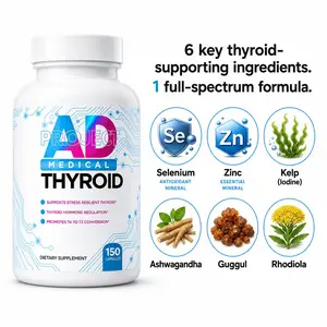 Thyroid Support Supplement for Energy & Metabolism - 22 Ingredients with Iodine, Selenium, Ashwagandha & L-Tyrosine - Thyroid Health for Women & Men | AD Medical