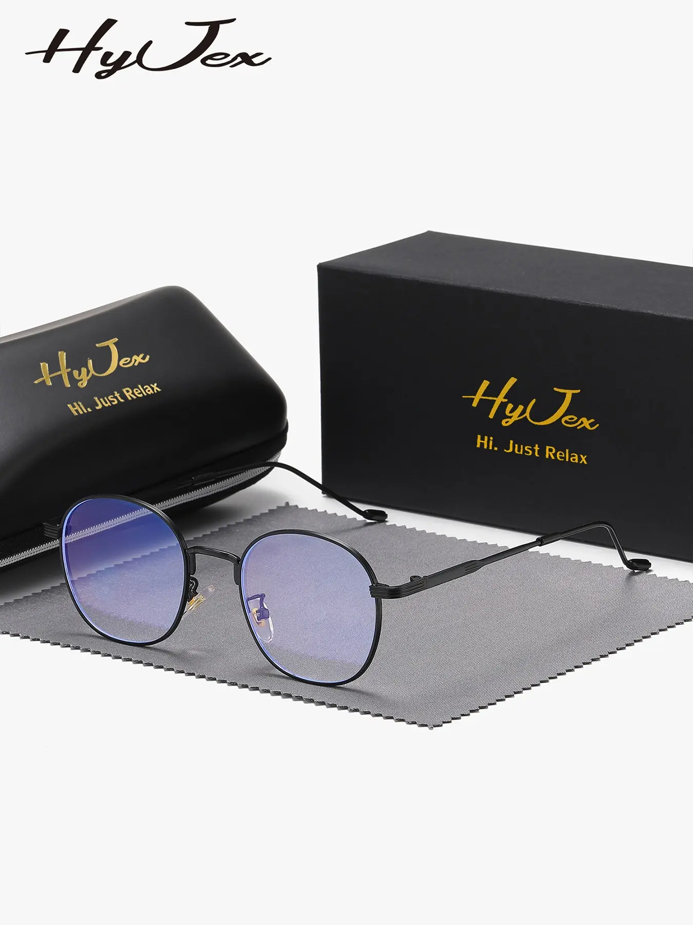HYJEX 1 Piece Unisex Eyewear Ultimate Simplicity Anti Blue Light Full Frame Design Plano Glasses Elegant And Charming Round Frame Plano Glasses Casual Frames