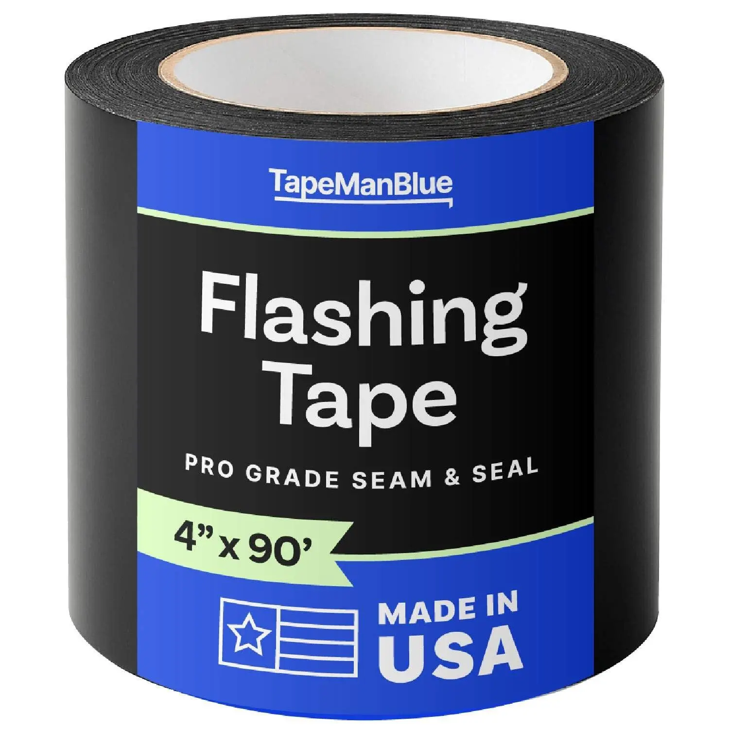 Flashing Tape for Windows and Doors, 4 in x 90 ft Roll, Made in USA, Black Self-Adhesive Flashing Tape Waterproof, UV Resistant, Acrylic Adhesive, Great for Sealing Doors, Windows, Panel Seams (1)