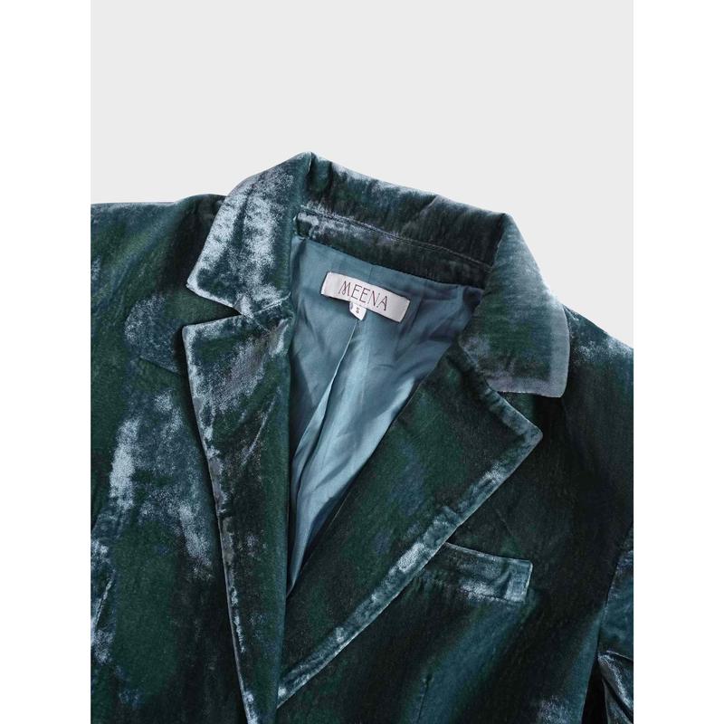 Velvet Blazer-Teal