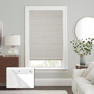 No Drill Cordless No Tools Roman Shades Blinds for Indoor Windows with UV Protection and Thermal Insulation