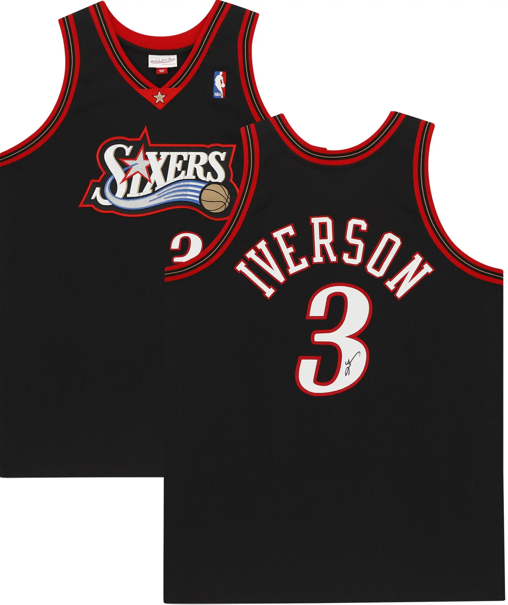 Allen Iverson Philadelphia 76ers Autographed Black 1997-98 Mitchell & Ness Authentic Jersey - Fanatics Authentic Certified
