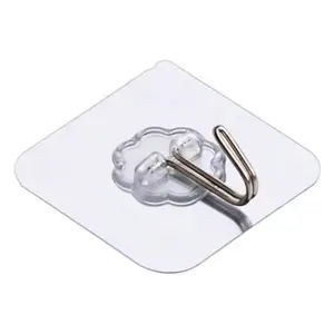 24 Pack Heavy Duty Self Adhesive Hooks, Transparent Waterproof Sticky Hooks, 33lb Max for Keys, Bathroom, Kitchen, Shower, Door & Home Organization