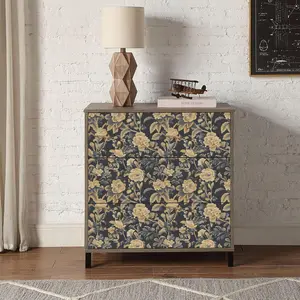 Flower Pattern Wall Sticker, 1 Roll Self Adhesive Removable Wall Decal, Decorative Sticker for Home Living Room Bedroom Cabinet