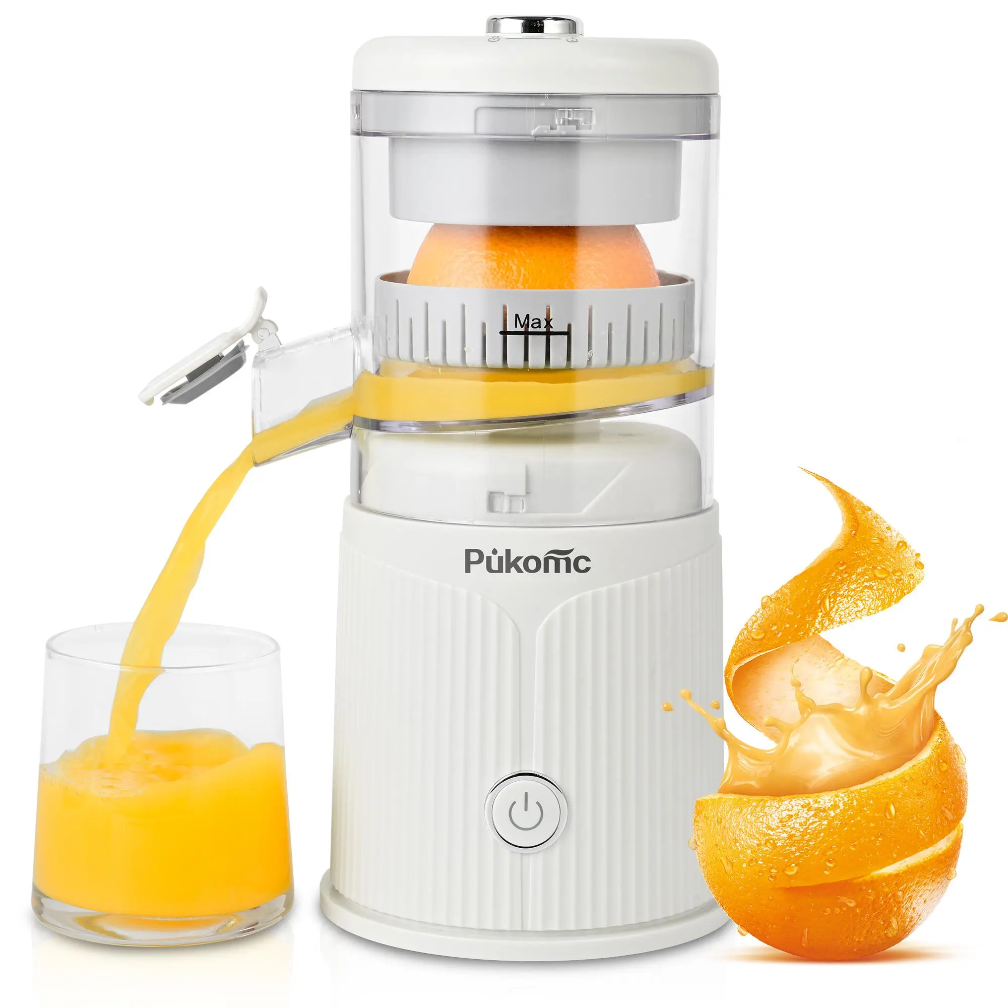 Pukomc Fast Juicer Machine Cordless & Rechargeable Fresh Pulp-Free Juice in Seconds Compact 10.6 Electric Squeezer for Oranges with Easy Operation