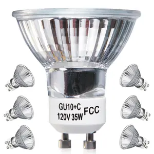 6 Pack 120V 35W GU10 Halogen Light Bulbs, Dimmable MR16 with Glass Cover, 2700K Warm White for Candle Warmer Lamps