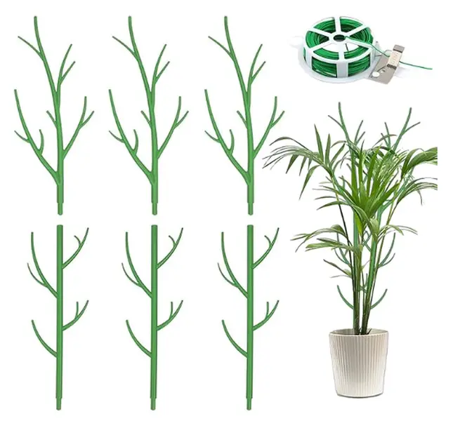 [Deals For You] 6 Pack Monstera Plant Support Stakes Adjustable Length with Green Ties for Indoor Outdoor Climbing Plants