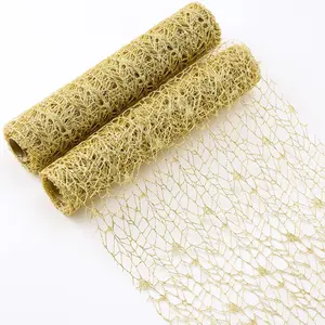 2 count  Table Runner 11"x106" - Glitter Hollowed Mesh Runner Roll for Wedding Bridal Shower Christmas Fiesta Thanksgiving Birthday Party Decorations