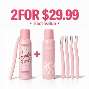 SKNBODY 2-Pack Hair Identifier Spray Set – Dermaplaning & Facial Hair Removal Kit for Peach Fuzz, Smooth Radiant Skin | Better Value Duo