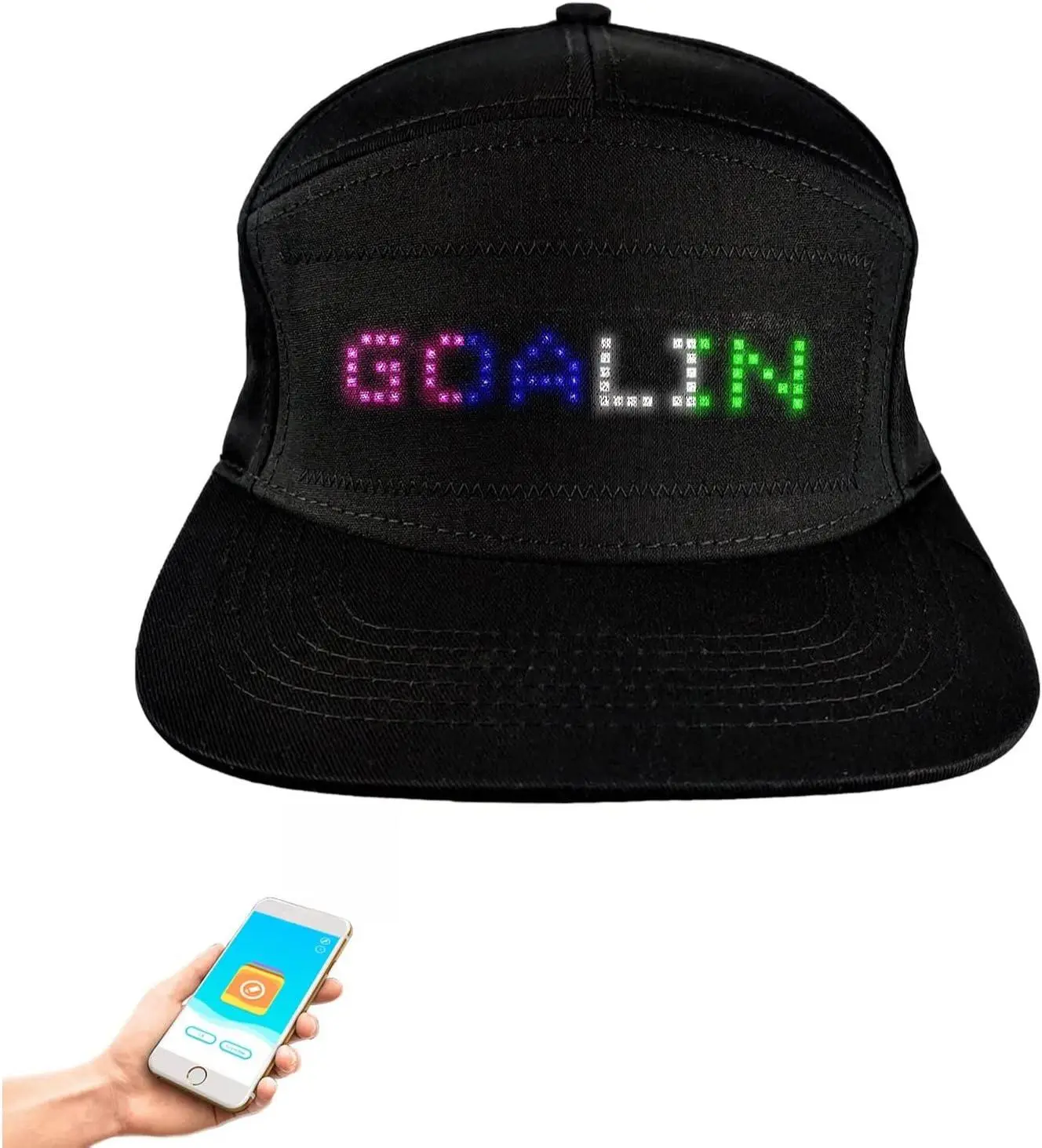 Women Led Cool Novelty Bluetooth Control Supports Text Patterns Baseball Caps LED Message Display Baseball Cap, Bluetooth Editable, Cool  main image 2