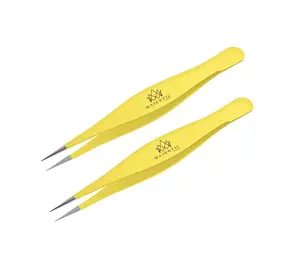 Majestic Bombay Fine Point Tweezers for Women and Men – Splinter Ticks, Facial, Brow and Ingrown Hair Removal–Sharp, Needle Nose, Surgical Tweezers Precision Pluckers best tweezers for chin hair