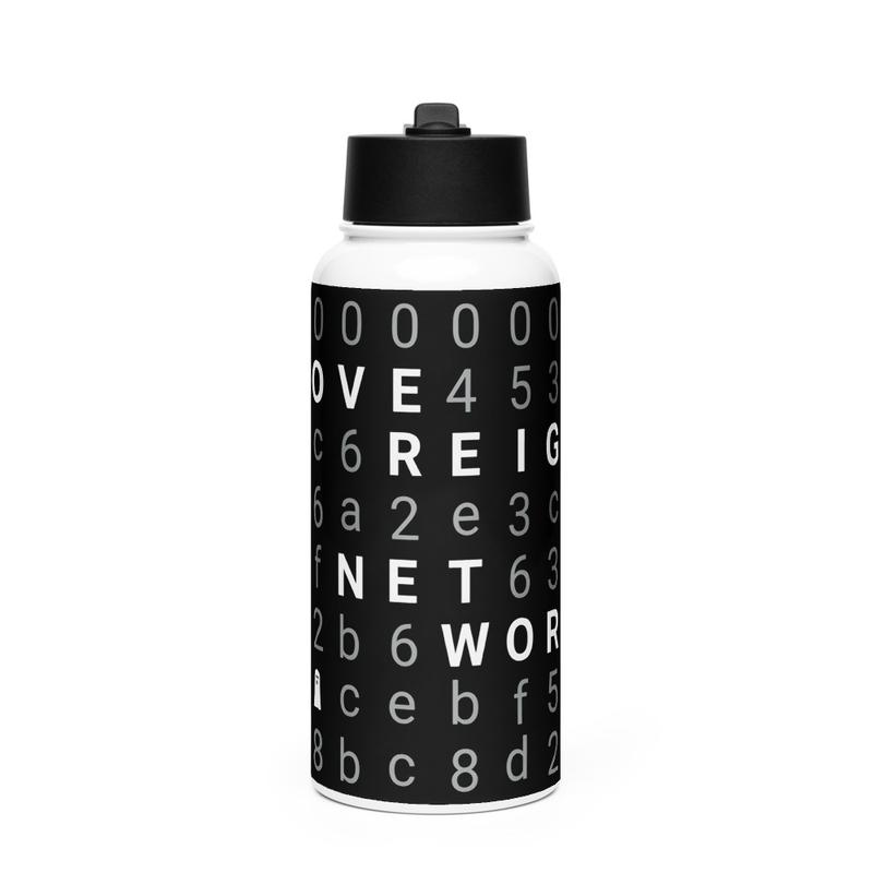 Stainless steel Network Hash water bottle with a straw lid (WHITE DESIGN)
