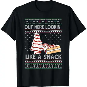Out Here Lookin' Like A Snack Debbie Cakes Christmas Tree T-Shirt Tshirt Menswear