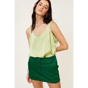 GREEN SATIN TOP