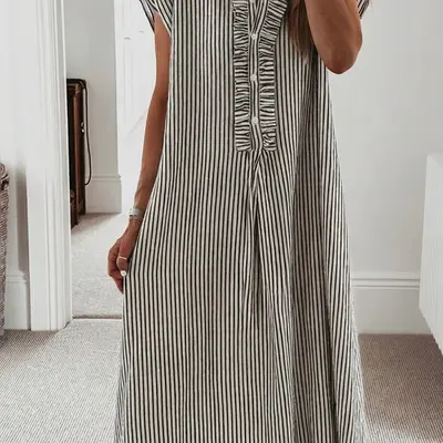 amazon black and white striped dress Maxi Ladies tops