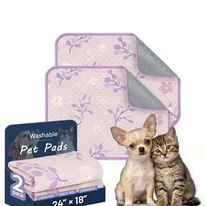 Elegant Pastel Floral Washable Pet Pads - Eco-Friendly Reusable Training Pads with High Absorbency, Stain Resistant & Gentle Surface, Great for Stylish Pet Homes and Multi-Pet Households