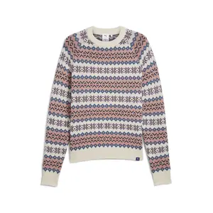 PUMA Mens X Noah Knitted Geometric Crew Neck Long Sleeve Sweater Casual - Off White