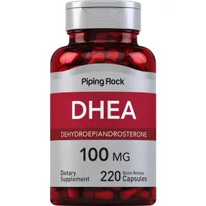 Piping Rock DHEA Supplement for Women and Men | 100mg | 220 Capsules |  Dehydroepiandrosterone | Non-GMO, Gluten Free