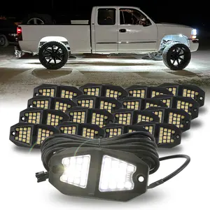 Winunite 30 High Power Chips Rock Lights,6000K Pure White,IP67 Waterproof,4M Extension Wires, High Adhesive Stickers, Fits Trucks Trailer Cars SUV ATV UTV Boats Springtok