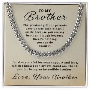 Gift for Brother - You Are My Brother Cuban Link Chain 3BU