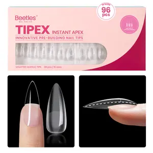 [Exclusive to TTS]Beetles Tipex Instant Apex Nail Tips 96PCS Stiletto Almond Square Coffin Pre-Etched Pre-Building Strong Thick Acrylic Nail Gift for Women Tips Only