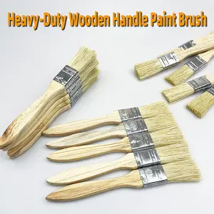 Multifunctional Paint Brush Set, Wooden Handle Nylon Bristles, Art Creation, DIY Crafts, Gesso, Painting, Staining, Indoor Outdoor Use
