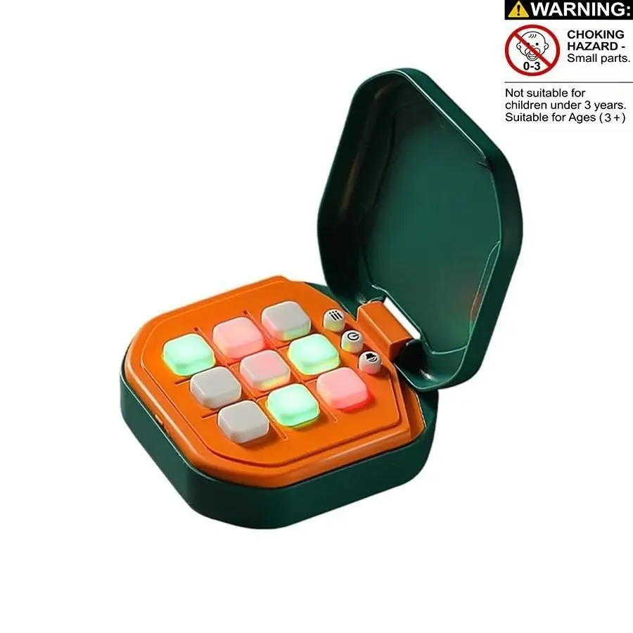 Electronic Tic-Tac-Toe Game, 9-in-1 Handheld Digital Puzzle Toy with Board, Fun Tabletop Game, Family Fun Game, Portable Travel Brain Teaser Gift for Kids & Adults, Game Night Gadget, Handheld Game Console (requires 3 Aaa Batteries)