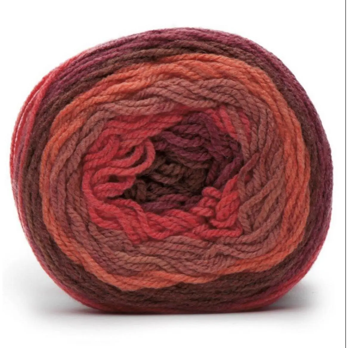 Caron Cakes Self Striping Yarn 383 Yards 7.1oz Cinnamon Swirl 80% Acrylic 20% Wool for Knitting and Crochet Projects