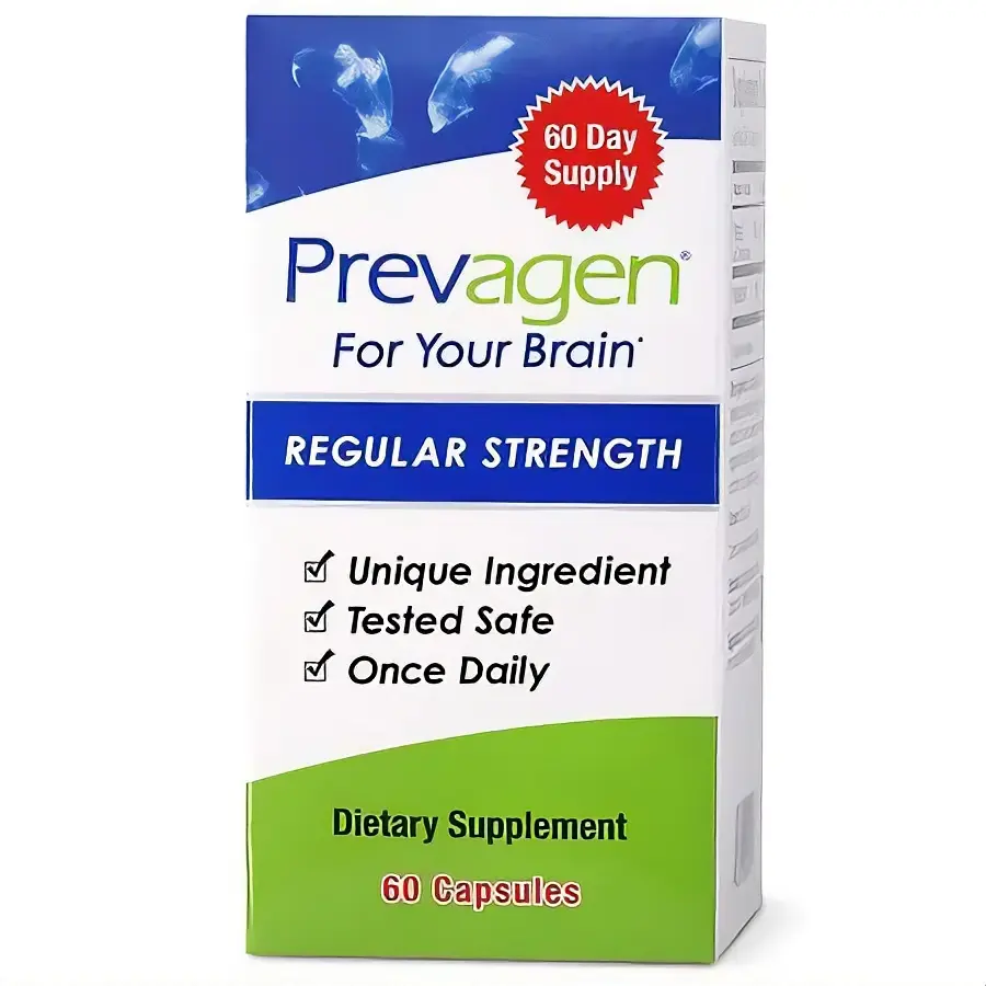 Prevagen Regular Strength 60 Capsules for Your Brain - Unique Ingredient Tested Safe Once Daily Dietary Supplement
