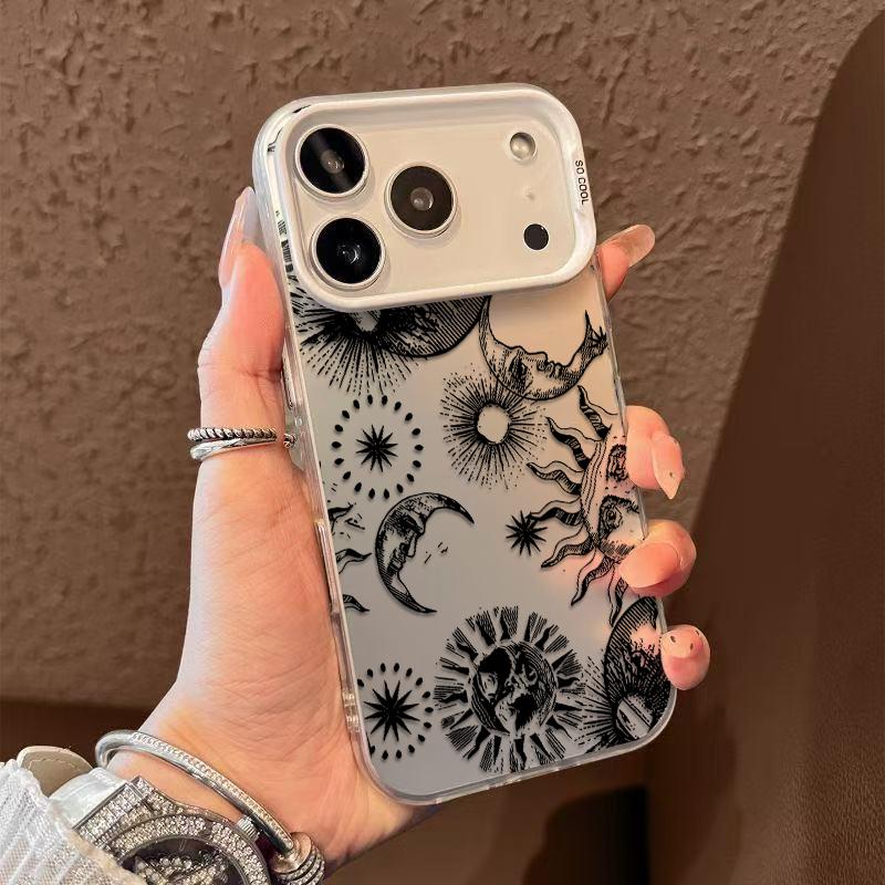 Vintage Celestial Print Phone Case  Modern Mystical Design Durable Hard Acrylic Back Case With An Anti-Yellowing Coating, Made From High-Quality Designed For Reliable Drop Protection For Your Phone For iPhone 17.16.15.14.13.12.11.X.XS.XSMAX.XR.8.7