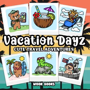 Vacation Dayz Coloring Book and Reusable Protective Sheet by Wook Books