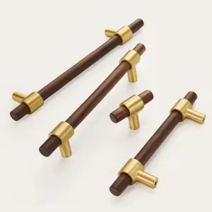 Vintage Walnut and Solid Brass Handles
