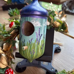 Lavender Dreams hummingbird house for hummingbirds and other small creatures