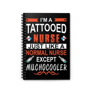 Tattooed Nurse Notebook - Cool Stationery, Nurse Appreciation, Personalized Journal