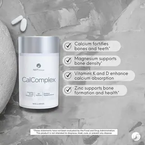 CalComplex Suplemento Óseo & Cardiovascular ️ | Calcio 600mg + Vitaminas D3 & K2 | Huesos Fuertes + Salud Cardiaca | De origen Marino | Multi Mineral