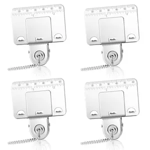 4 count Double Scale Measuring Tape Clip,304 Stainless Steel Corner Measuring Tool,Tape Accurately Position Measure Tool,Fixed Point Measurement,Corners Clamp Precision Marking Tool