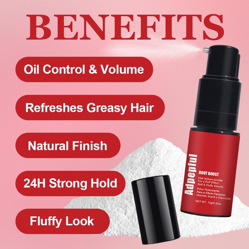 Adglamful Lady Hair Styling Powder - Instantly Achieve A Fluffy Effect and Matte Texture | Spray Head Design | Oil-control and Long-lasting Styling | Ladies' Voluminous Texture Powder, 12g