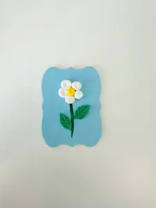 artwork Blooming Flower Handmade Acrylic Fridge Magnets for Home Decor - Peach Flower Design with Magnets - Perfect Gift for Her - 4x4 Inch Canvas Artistic Magnet