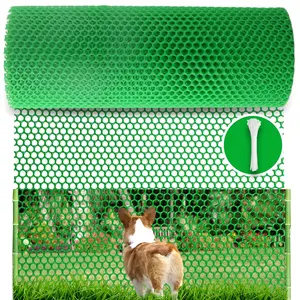 Green Plastic Wire Mesh Fence Roll - 15.7IN x 20FT Plastic Chicken Wire Mesh for Poultry Chicken Puppy , Floral - Plastic Fence