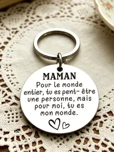 "to My Mom - You Are My World" French Quote Keychain, Elegant Gift for Mothers, Perfect Accessory for Daily Use, Unique Keepsake for Loved Ones