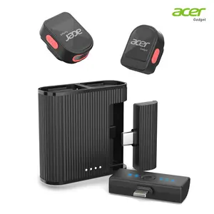 Acer Gadget H01 Wireless Lavalier Microphone for iPhone Android PC Laptop Portable Mini Clip on Mic with Lightning USB C Plug 48KHz 24Bit Noise Cancellation 24H Battery for Video Recording Vlogging Streaming Outdoor - Audio