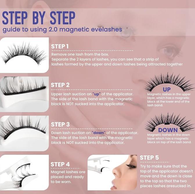 （Please confirm the product specifications）Reusable Magnetic Eyelashes - No Glue Needed, Natural Look with Applicator & Mirror all-day comfort