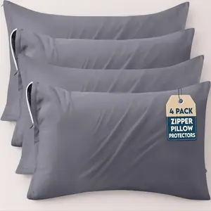 Utopia Bedding Zippered Microfiber Pillowcase Set (2/4 Pack) – Soft, Fade-Resistant, Protective Covers