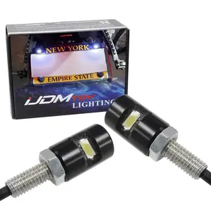 iJDMTOY 12V Xenon White 5730-SMD Bolt-On LED License Plate Lights For Car Truck ATV Motorcycle Bike, etc (Black Finish)