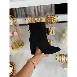 Amy Black Suede Bootie
